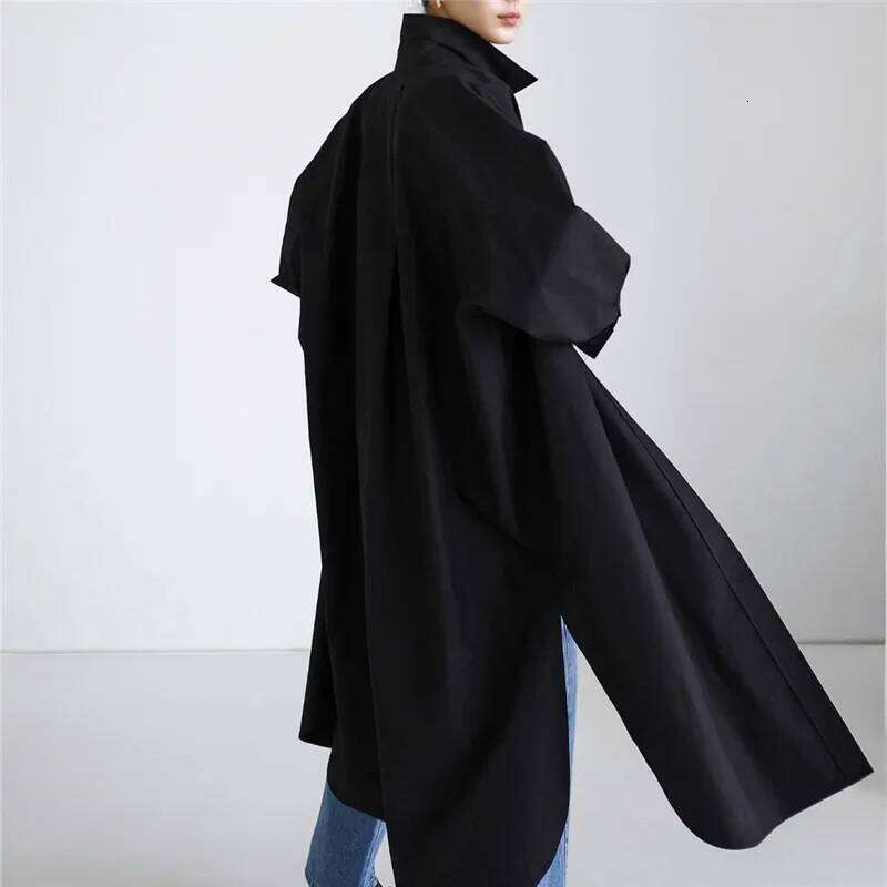 Spring Autumn Sleeve Single Button Casual Women's Long Loose Plus Size Fashionable Sunscreen Cotton Shirt