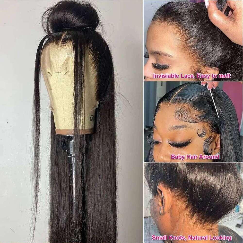 180% Density Straight 360 Full Frontal HD Lace Front Wigs Human Hair