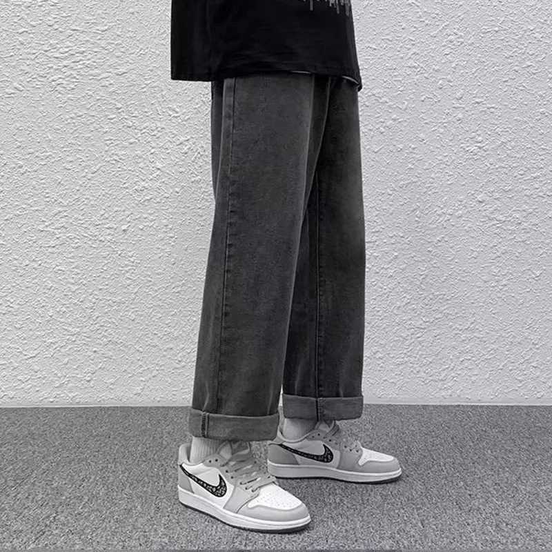 2025 Men Baggy Casual Jeans Male High Street Straight Leg Denim Pants American Classic Retro Summer Casual Long Trousers M250610