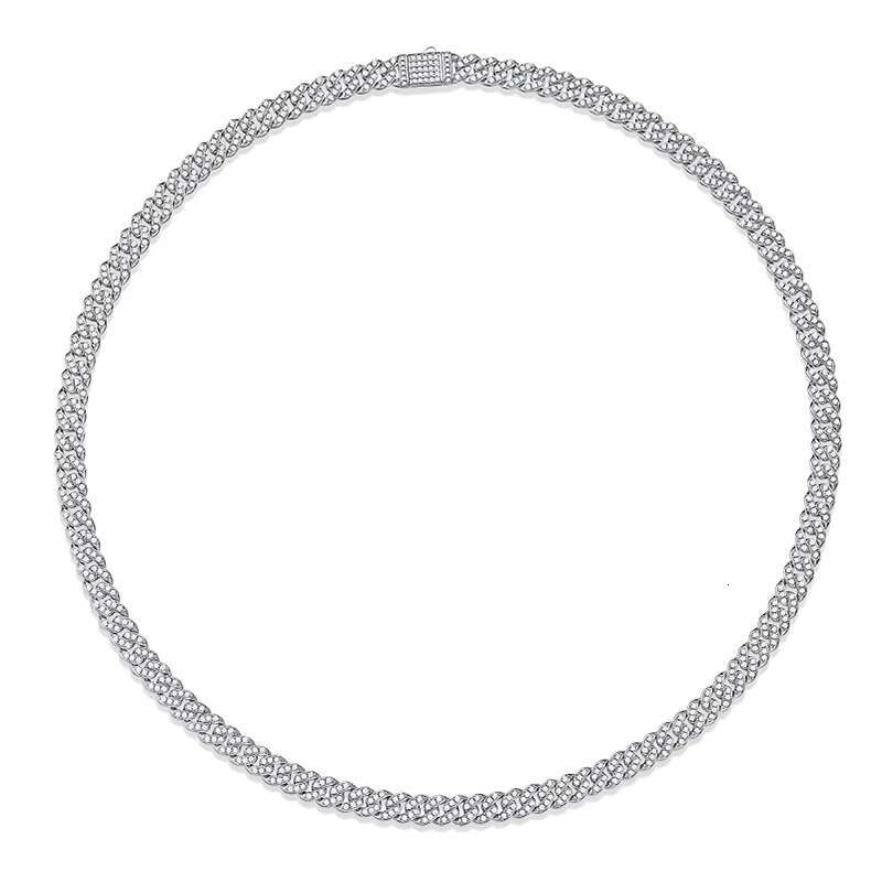 OACOCA Moissanite Cuban Necklace for Men - 8mm Thick 925 Sterling Silver Jewelry