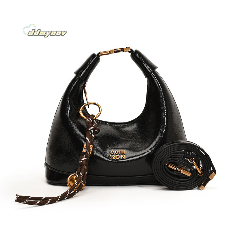 Oil Wax Leather Small for Women 2025 New Autumn Winter Versatile Crossbody High-end Commuter Handbag Dumpling Bag ddmynov