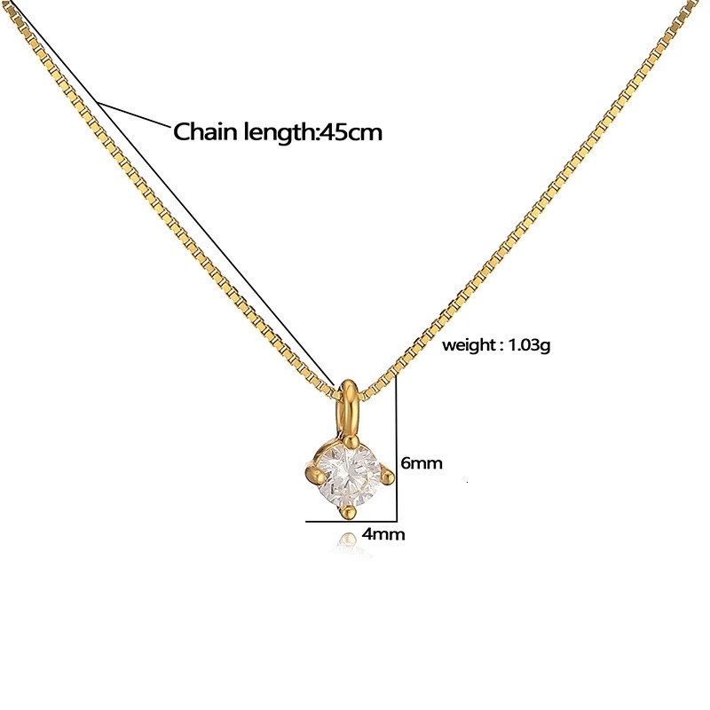 S925 Sterling sliver Gold Plated Necklace Versatile Single Sparkling Zircon Clavicle Chain for Women Wedding Jewelry 250609