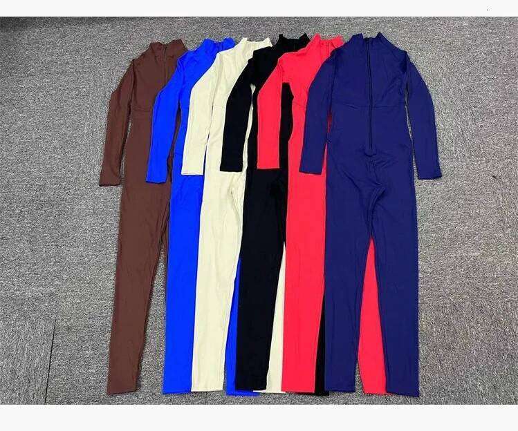 Full Body Sport Jumpsuit Women Sportswear Zipper Fiess Short Overalls Workout Clothing One Piece Yoga Set Tracksuit Gym Wear