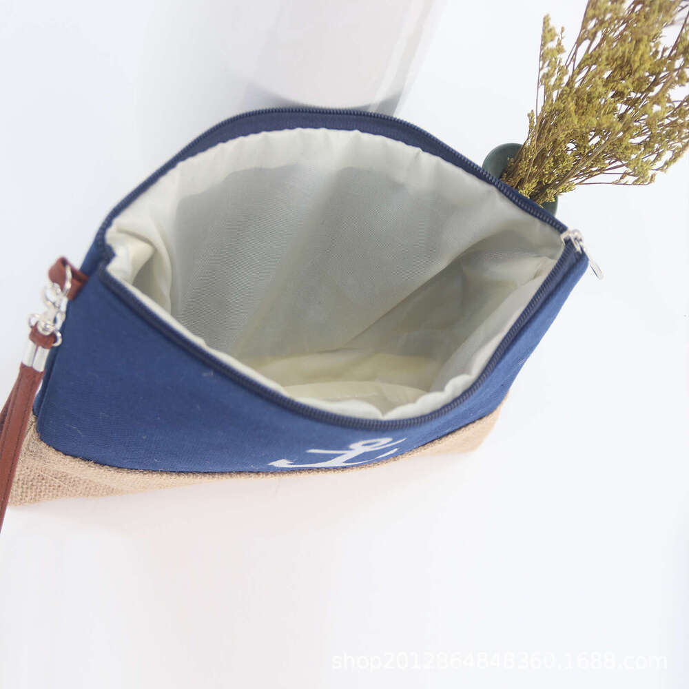 New Style Girly Coin Purse Women's Makeup Valentine's Day Event Straw Woven Pencil Case Linen Storage Bag
