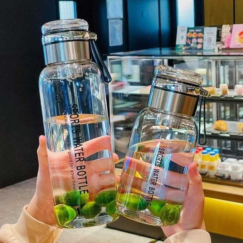 2L Large Capacity Glass Water Bottle Transparent Milk Juice Cup Outdoor Portable Leakproof Drinkware Tea Water Glass Bottle 2L XJ250609