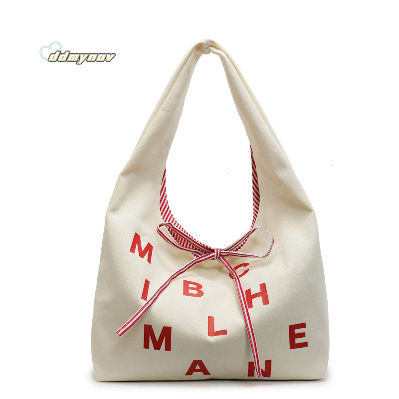 Canvas Reversible Large Capacity Commuter Korean Style New Shoulder Bag for Women ddmynov