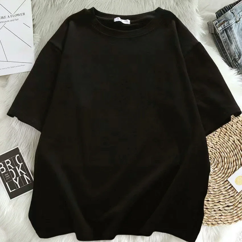 Summer Aesthetic Print Short Sleeve Designer T-shirts Basic Streetwear Tops Y2k Women Casual Harajuku Gothic O Neck Tees Clothing 2025 New