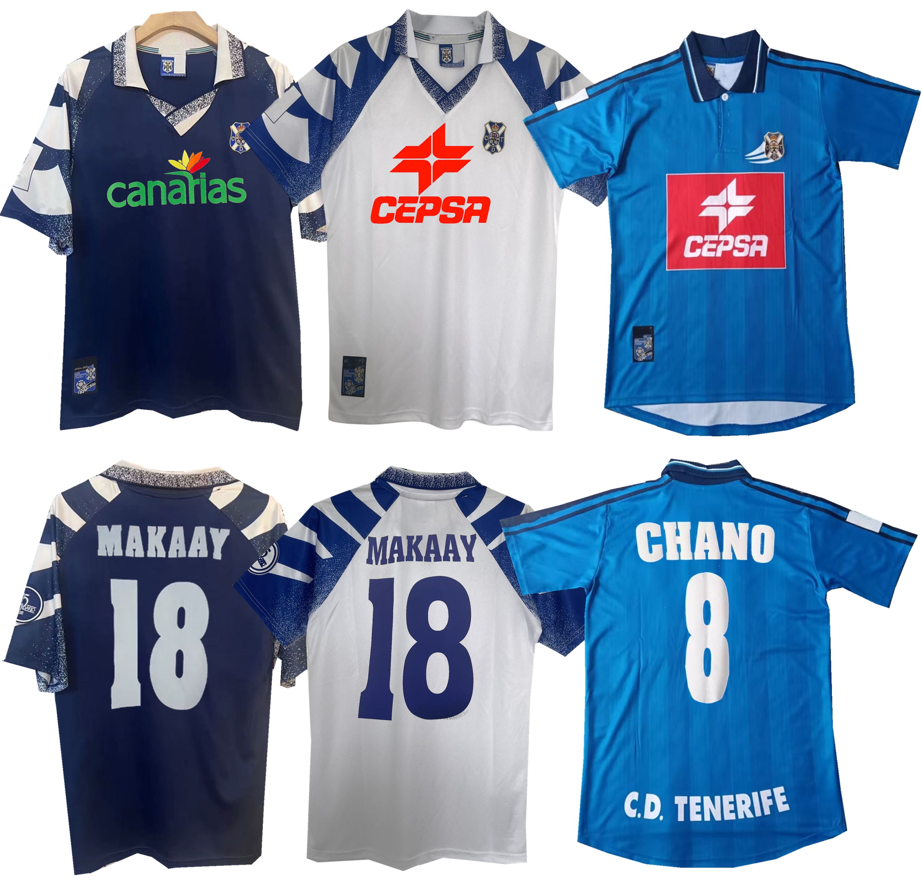 1997 1998 1999 Tenerife retro soccer jerseys 97 98 99 Makaay JOKANOVIC Pablo Paz classic vintage football shirt