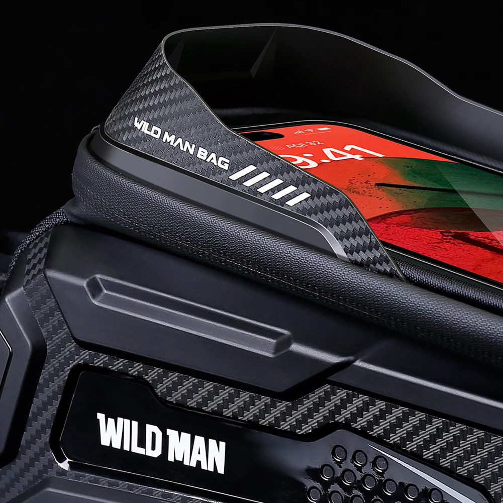 WILD MAN MTB Road Bike Top Frame Bag Touch Screen 1L Bike Pouch Phone Case Waterproof with Earphone Hole Cycling Equipment 250610