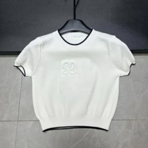 T shirt femme tricots tops été nouveau pull en maille col rond avec technologie concave convexe manches courtes créateur de mode