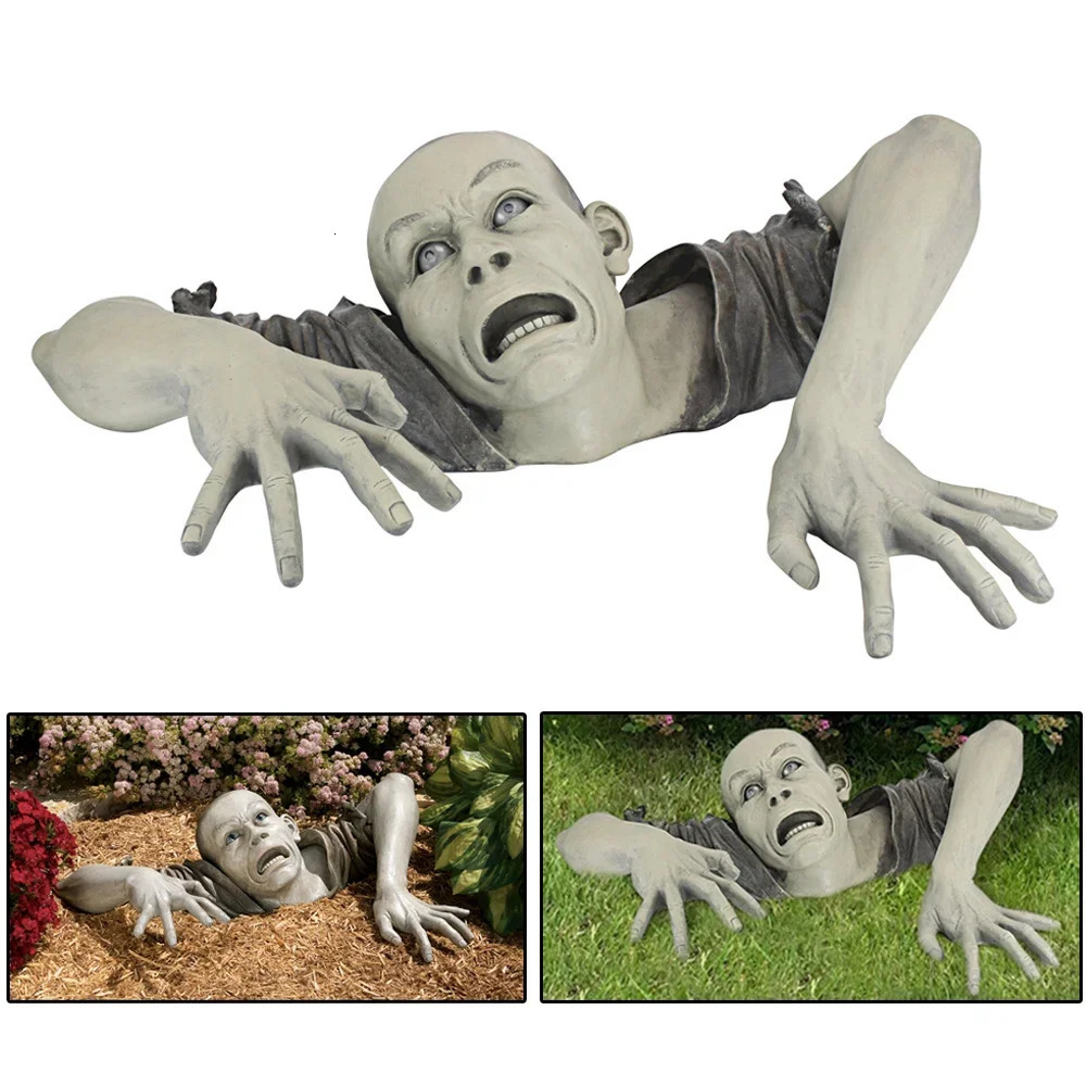 Halloween Sculpture Decoration Zombie Of Montclaire Moors Statue Garden Terror Lifelike Statue Ornament For Decorating 250606