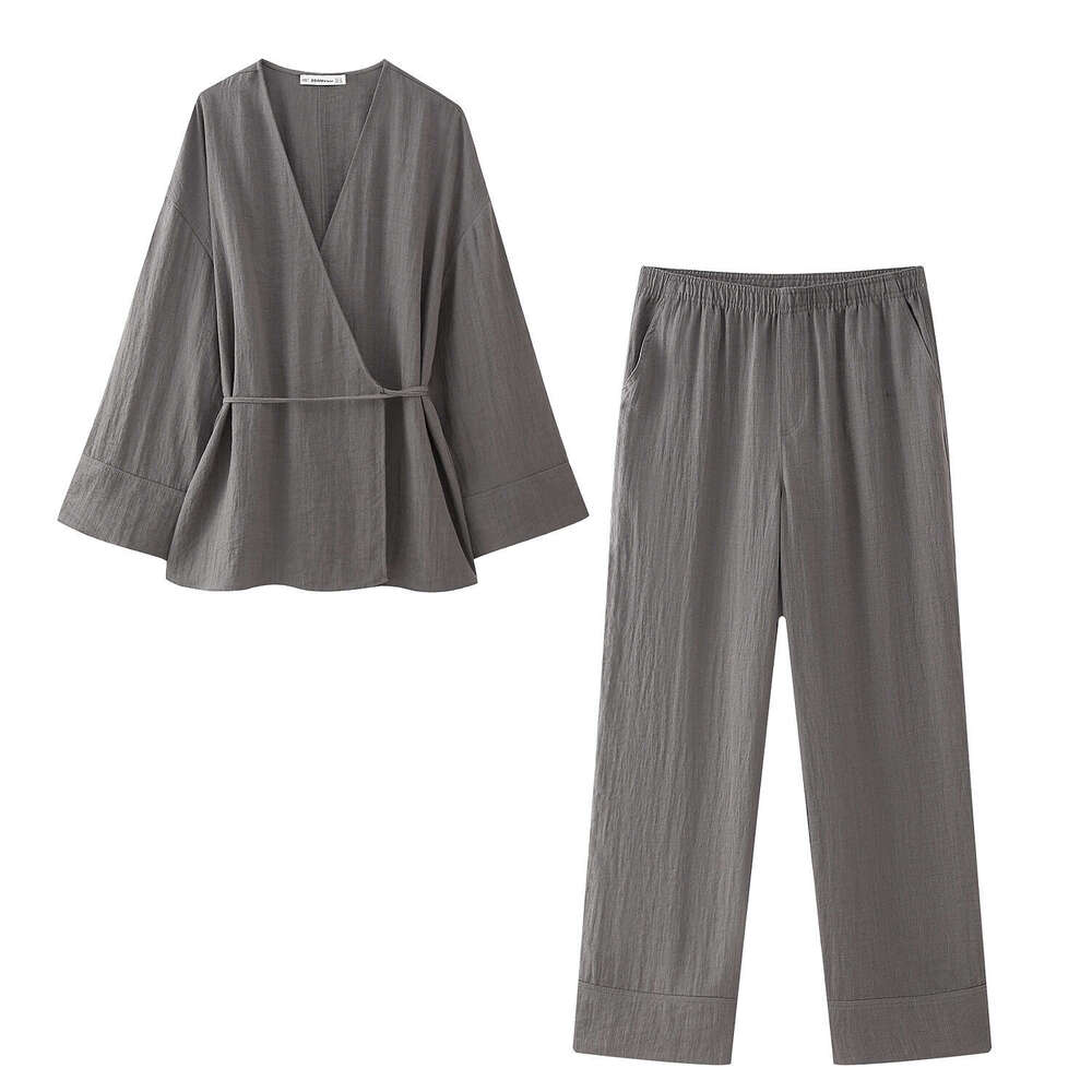 Spring New Style Textured Double Collar Kimono-Style Outerwear27743pants27431 B5