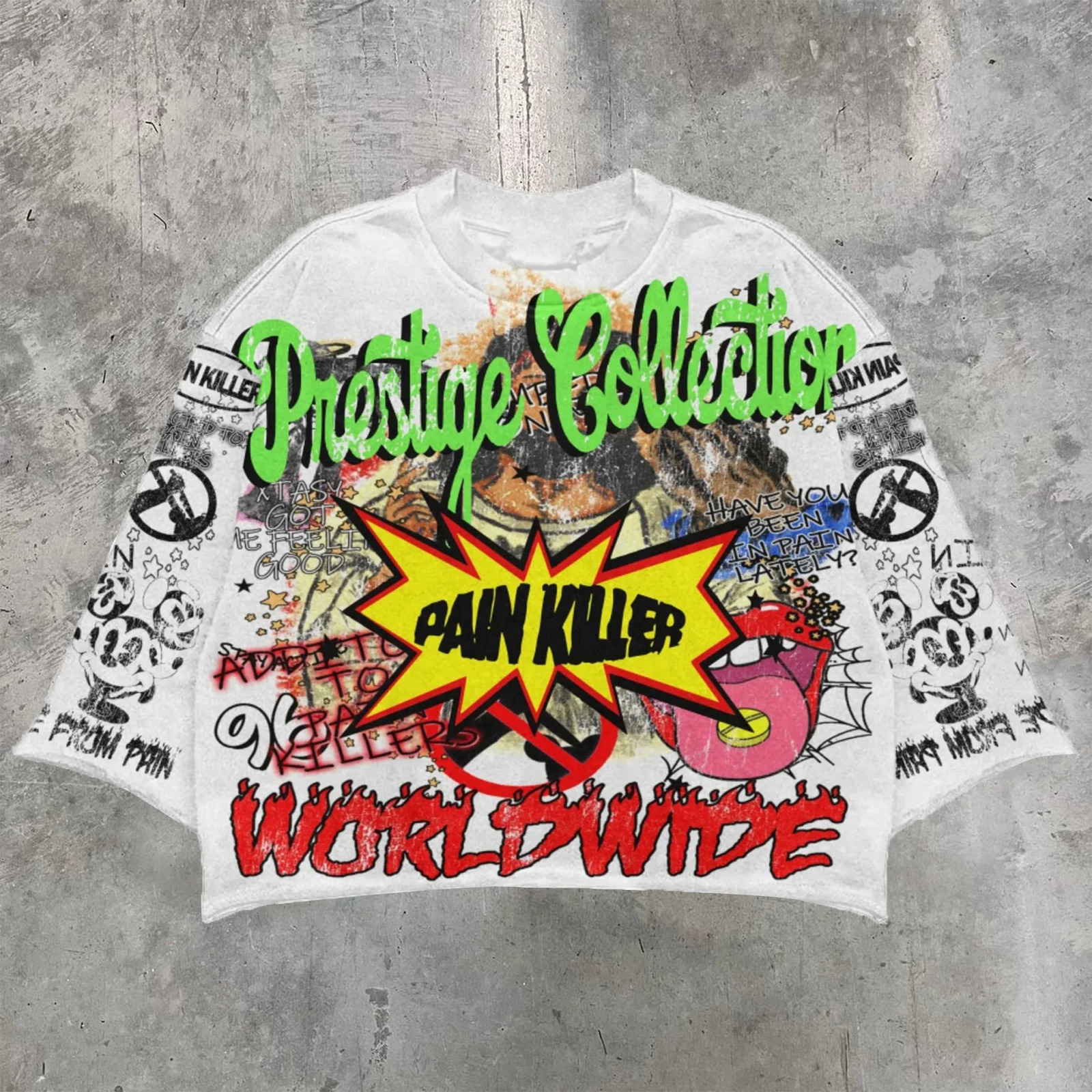 Personalized Street Fashion Graffiti Tshirt Y2K Clothing Mens Hiphop Pattern Printing Shortsleeved Cotton Tops 250610