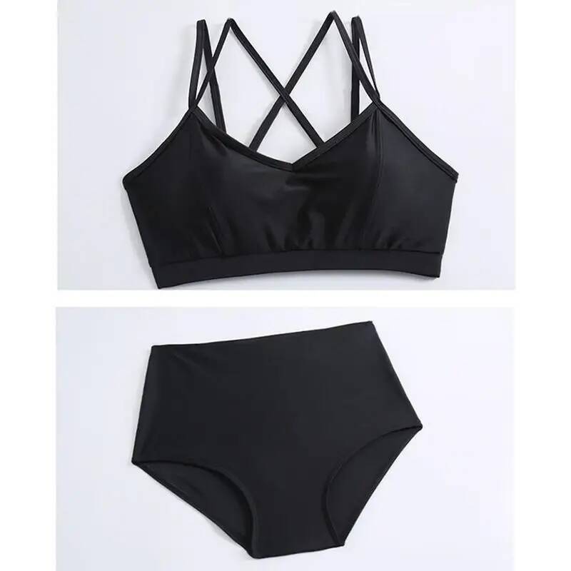 Sets Women 3Pcs Soft Swimsuits Bikini Set With Sun Protection Blouse Elastic Comfort Polyester Swimwear For Honeymoon