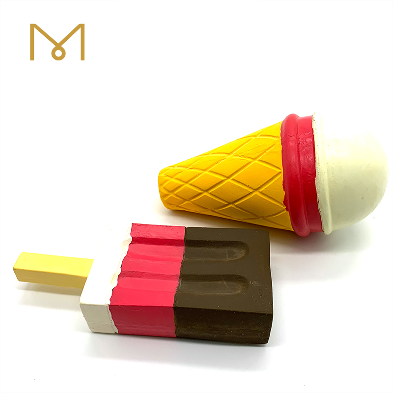 Squeaky Rubber Chew Dog Toy Colorful Screaming Soft New Natural Wholesale Food Latex Ice Cream Dog Toys 6pcs/Pack