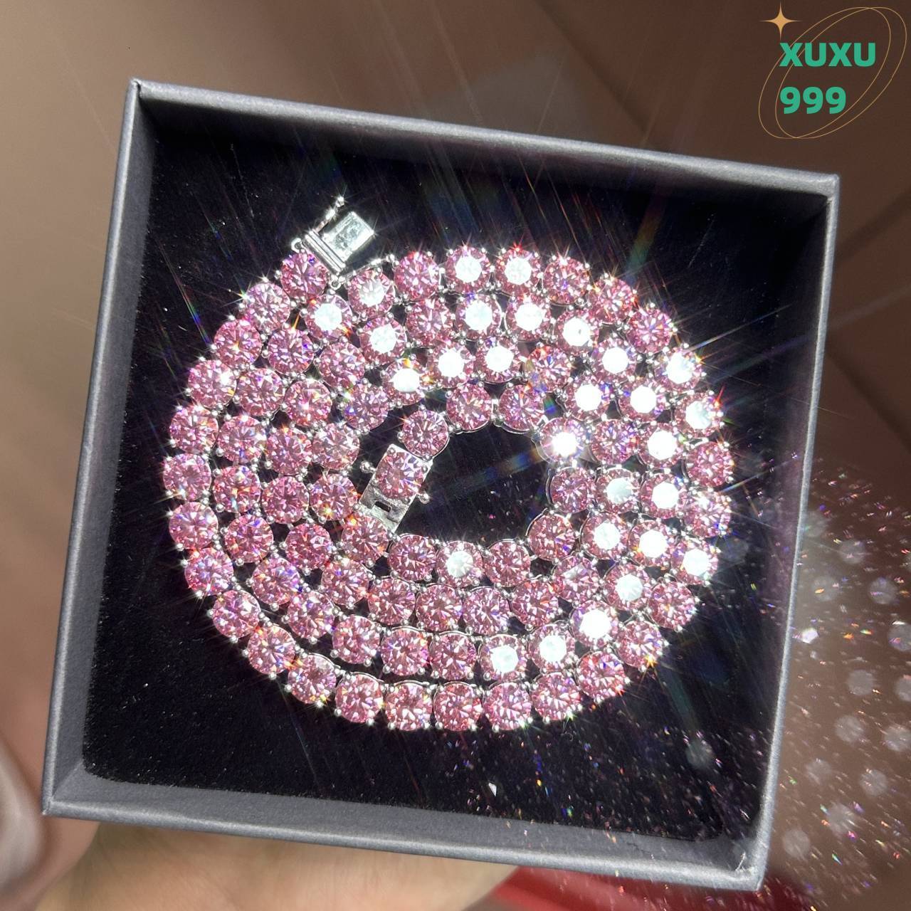 OACOCA 2mm 3mm 4mm 6.5mm Moissanite 925 Sterling Silver Gold Plated Men Necklace Iced Out Jewelry Diamond Moissanite Tennis Link Chain