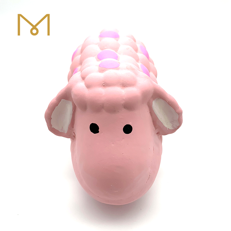 Interactive Latex Sheep dog Toy Pink Cute Natural Rubber Screaming Funny Squeaky Custom Latex Non toxic Soft Chew Toy for Dogs 2pcs/Pack
