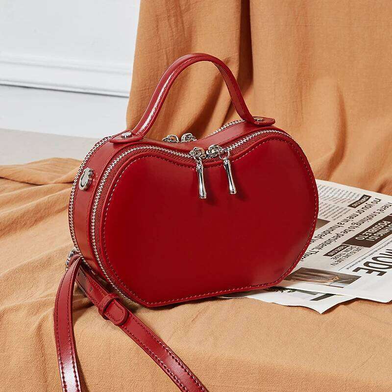 Designer Bag New Women S Fashion Genuine Leather Apple Shape Handbags Small Shoulder Bag High Quality Cowhide Crossbody Bags