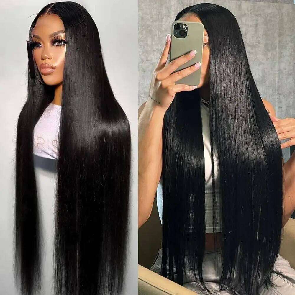 180 Density 13x6 Hd Bone Straight Transparent Swiss Brazilian Remy Frontal Human Hair Wigs Lace Front Wig For Women