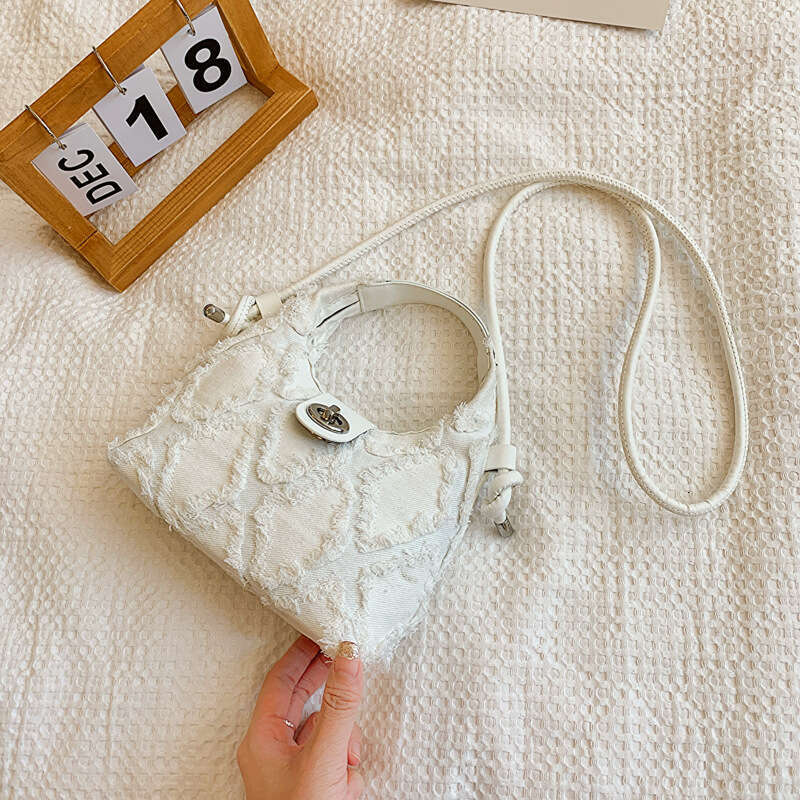 Fashionable High-End Women's Internet Celebrity Same Style Niche Design Denim Quilted Handbag Versatile Shoulder Bag