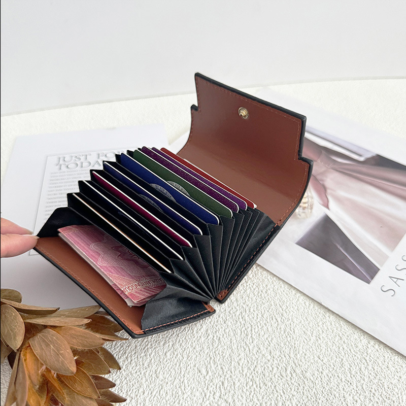 Free Shipping 2025 New Designer Bag Women's Solid Color High-end Card Bag Compact Large Capacity Multi Slot Wallet Exquisite And Practical Zero W