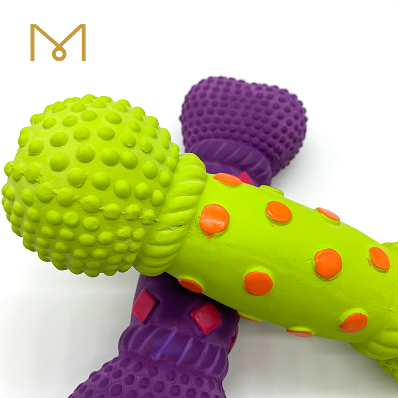 Latex Bone Dog Chew Toys Natural Squeaky Soft Rubber Pet Wholesale for Teething 4pcs/Pack