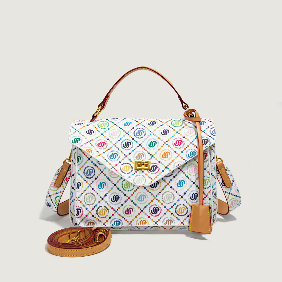 Single Shoulder Spring Summer Hot Sale Colorful Print Messenger Korean Style Elegant Versatile Women's Large Capacity Commuter Bag