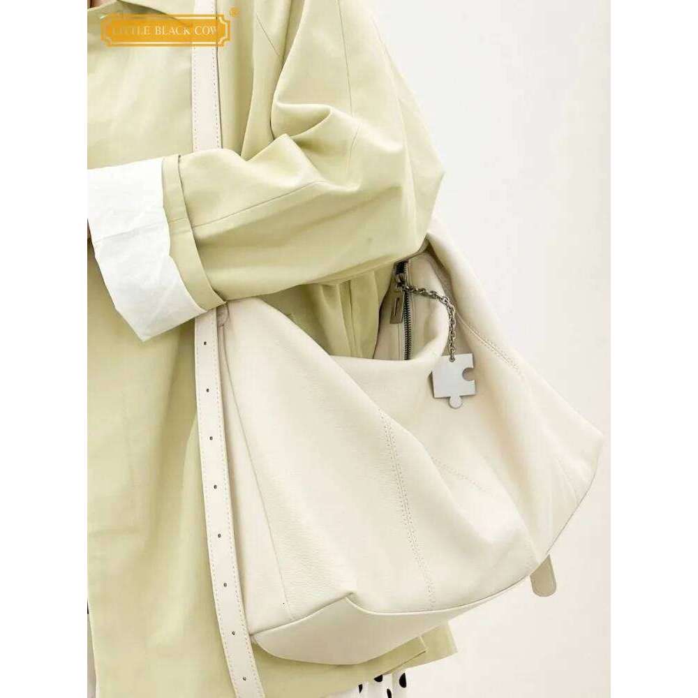 Office Retro New Women Designer Solid Color Genuine Single Shoulder Bag Soft Leather Handbag Tote Casual Crossbody Bags 2025/06/10