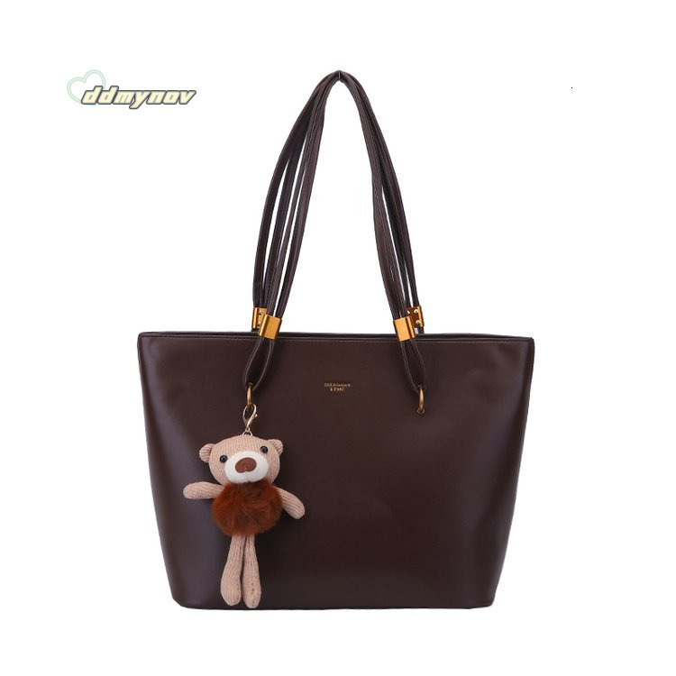 Large Capacity Simple Tote Women, Versatile Shoulder Bag for Commuting, PU Texture, Solid Color Casual Handbag ddmynov