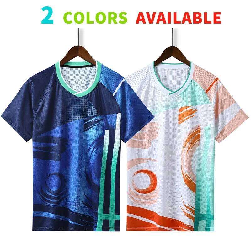 Fashion Men's Sportswear T-Shirt Outdoor Badminton Table Tennis Training Clothes Summer Short-Sleeved Loose Tops GJ247