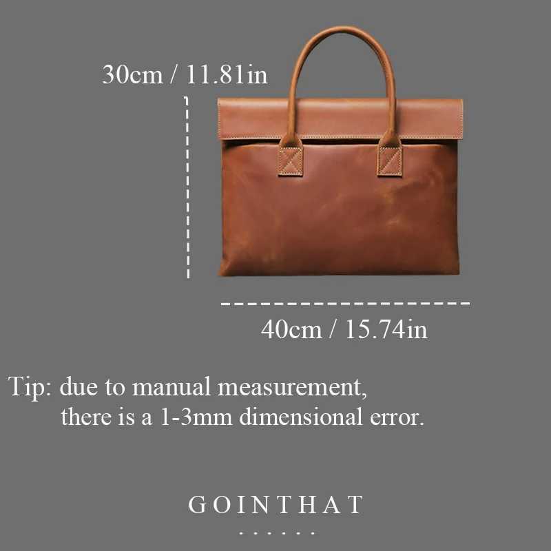 Men Genuine Leather Briefcase Business Handbag Messenger Bags Laptop Bag Notebook Case Sleeve Male Vintage Shoulder Travel Bags W250610