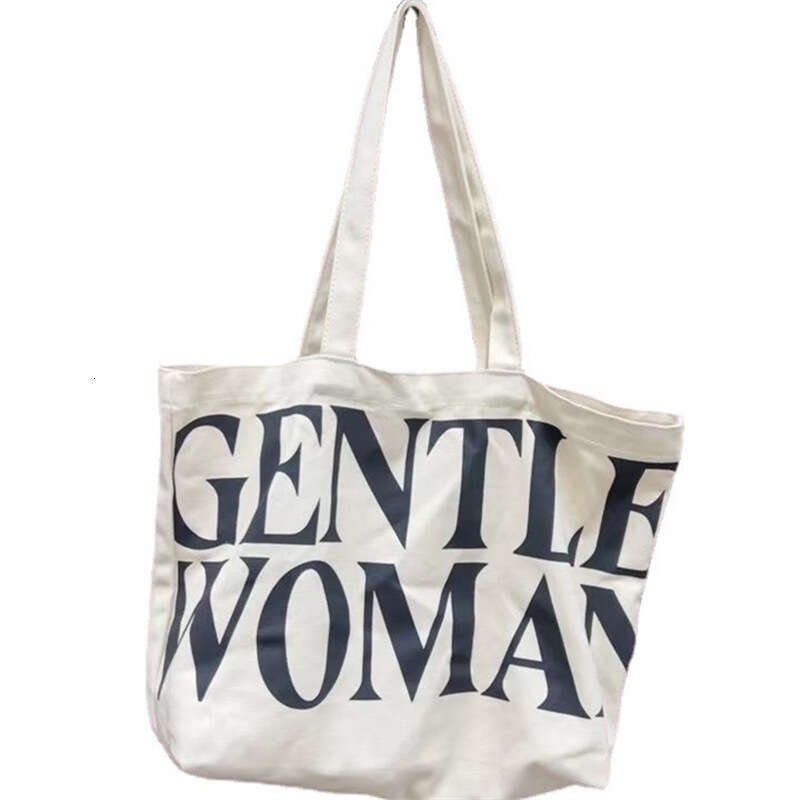 2023 Spring Summer New Ins Niche Design Thai Canvas Tote Fashion Simple Letter Large Capacity Shoulder Bag