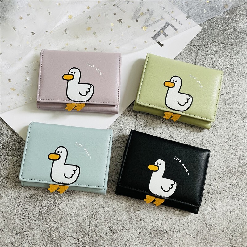 Free Shipping 2025 New Designer Bag For Women With Multiple Card Slots Cute And Practical Duck Short Wallet Coin Bag Exquisite And Trendy Card Bag