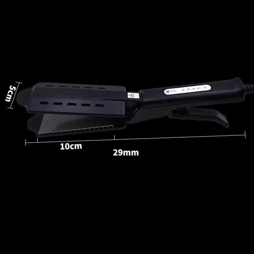 1pc Electrical Splint Straight Hair Clamp X Shape Scissors Shape Splint Hair Straightener for Salon Barber with EU Plug (Black) W250610
