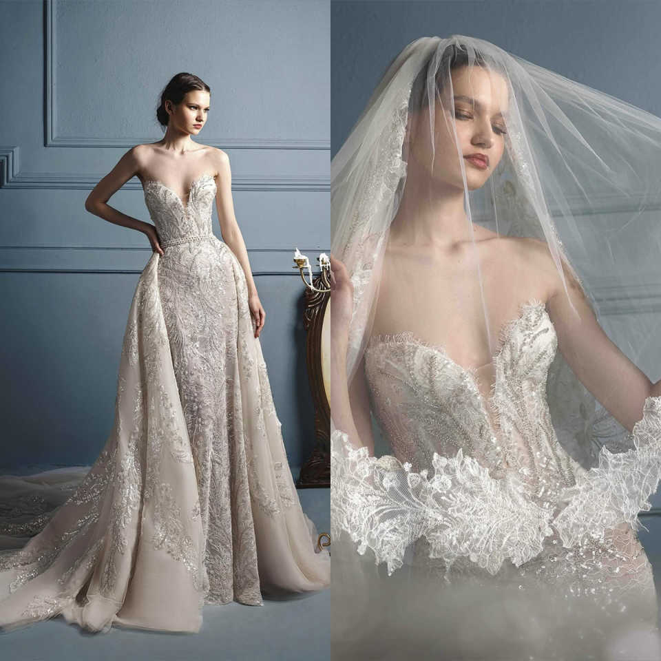 Elegant A-Line Wedding Dresses V-Neck Satin Pearls Beading Floor Length Plus Size Bridal Gowns Romantic Vestido De Novia