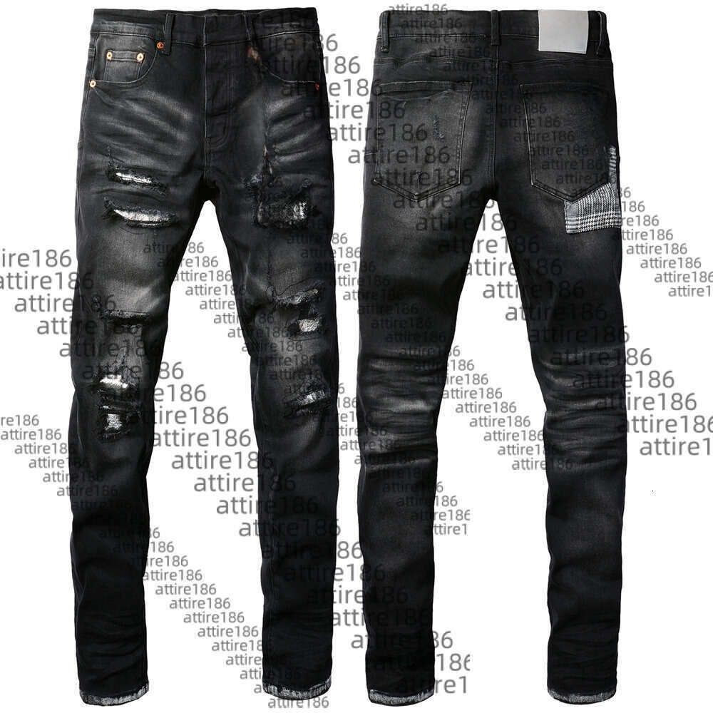 purples mens designer skinny jeans men pencil pants hole cotton print hip hop black jeans streetwear white trousers fashion pants high-end quality sli