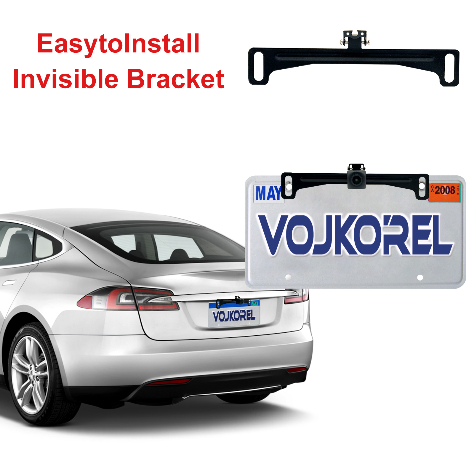 Universal Car Rear View Camera License Plate Bracket Backup Camera License Plate Mount Rearview Cam Mount Bracket