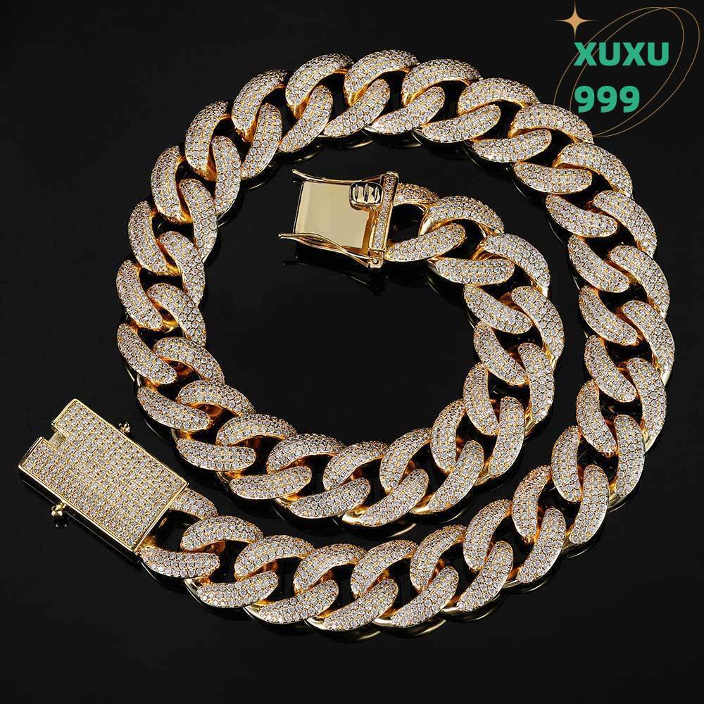 OACOCA Hip Hop 18k Gold Plated Fashion Luxury Necklace for Men Fine Jewelry Iced Out Zircon Necklace Cuban Chain Necklace