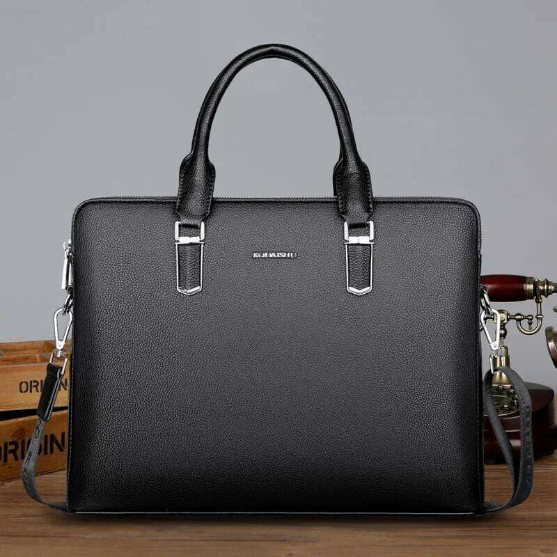 New Cow Genuine Leather Business Men's Briefcase High Capacity Male Shoulder Men Messenger Bag Tote Computer Bags