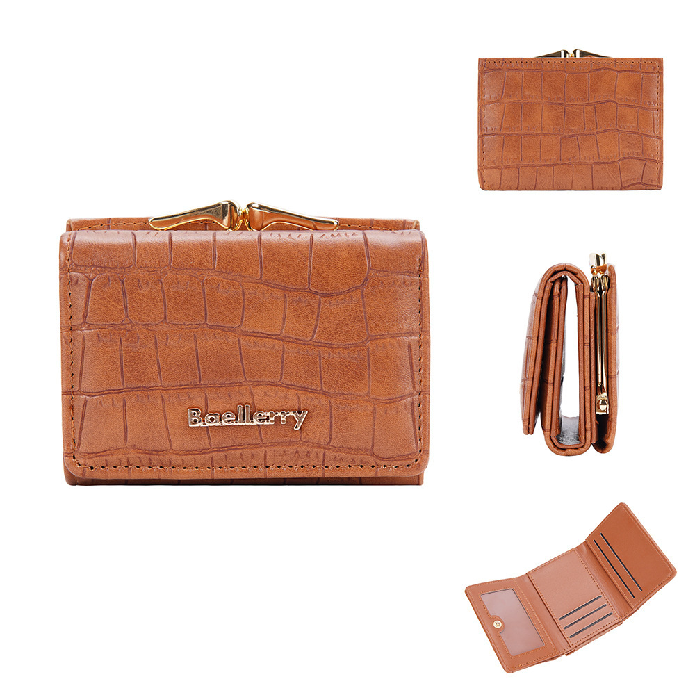 2025 Free Shipping New Designer Bag Women's Stone Pattern Short Wallet Fashion High Quality Card Bag Trendy High End Zero Wallet