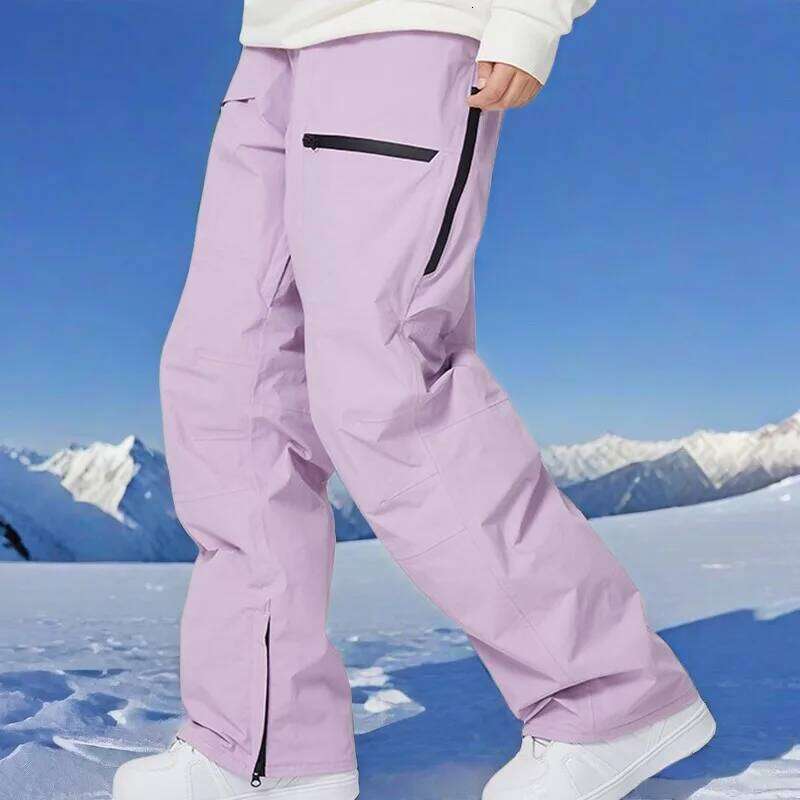 Winter Skiing Women Warm Ski Trousers Waterproof Windproof Snowmobile Clothes Adult Men Loose Snow Pants 2025 New Britches