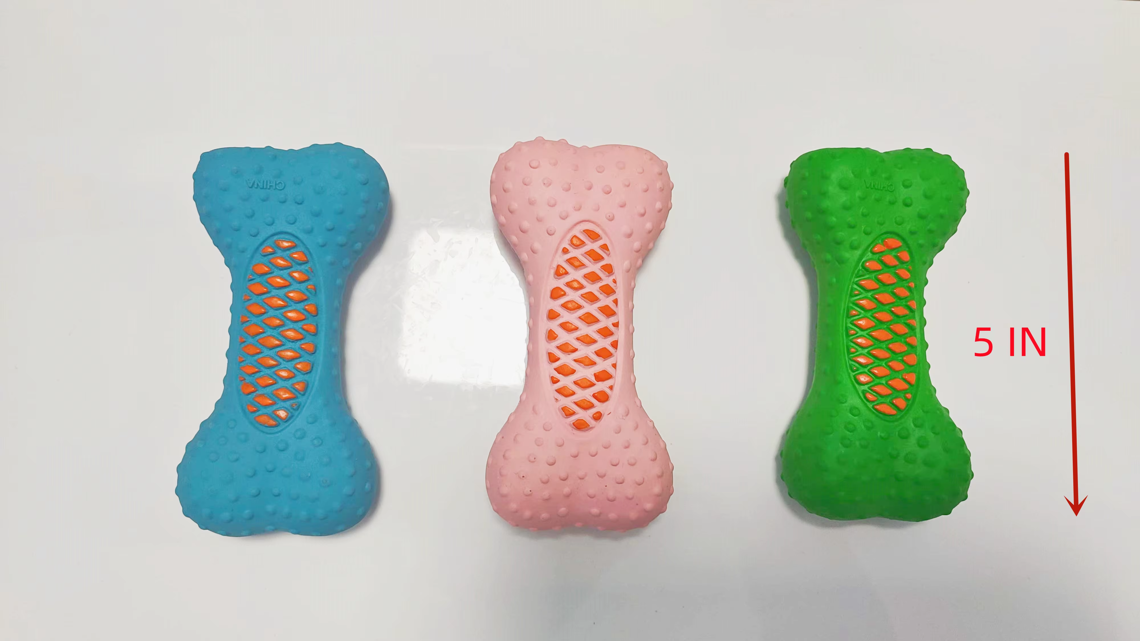 Latex Rubber Bone Dog Toy Factory Direct Sale Pet Products Natural L Squeaky Dog Chew Toy 8pcs/Pack