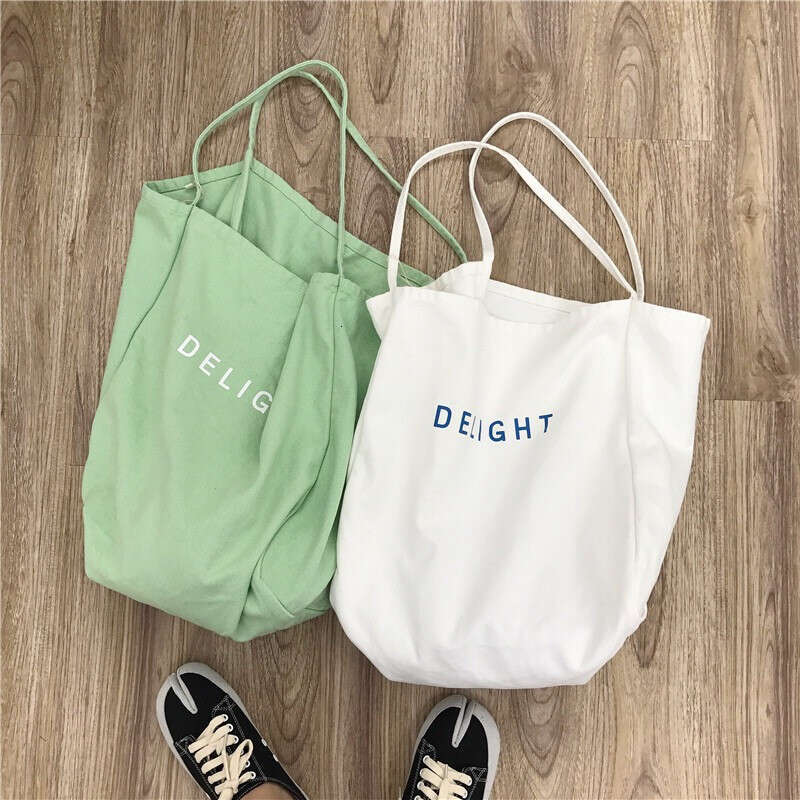 Lazy Style INS Korean Version Canvas for Women Large Capacity Fashion Tote 2020 New Printed Shoulder Shopping Bag