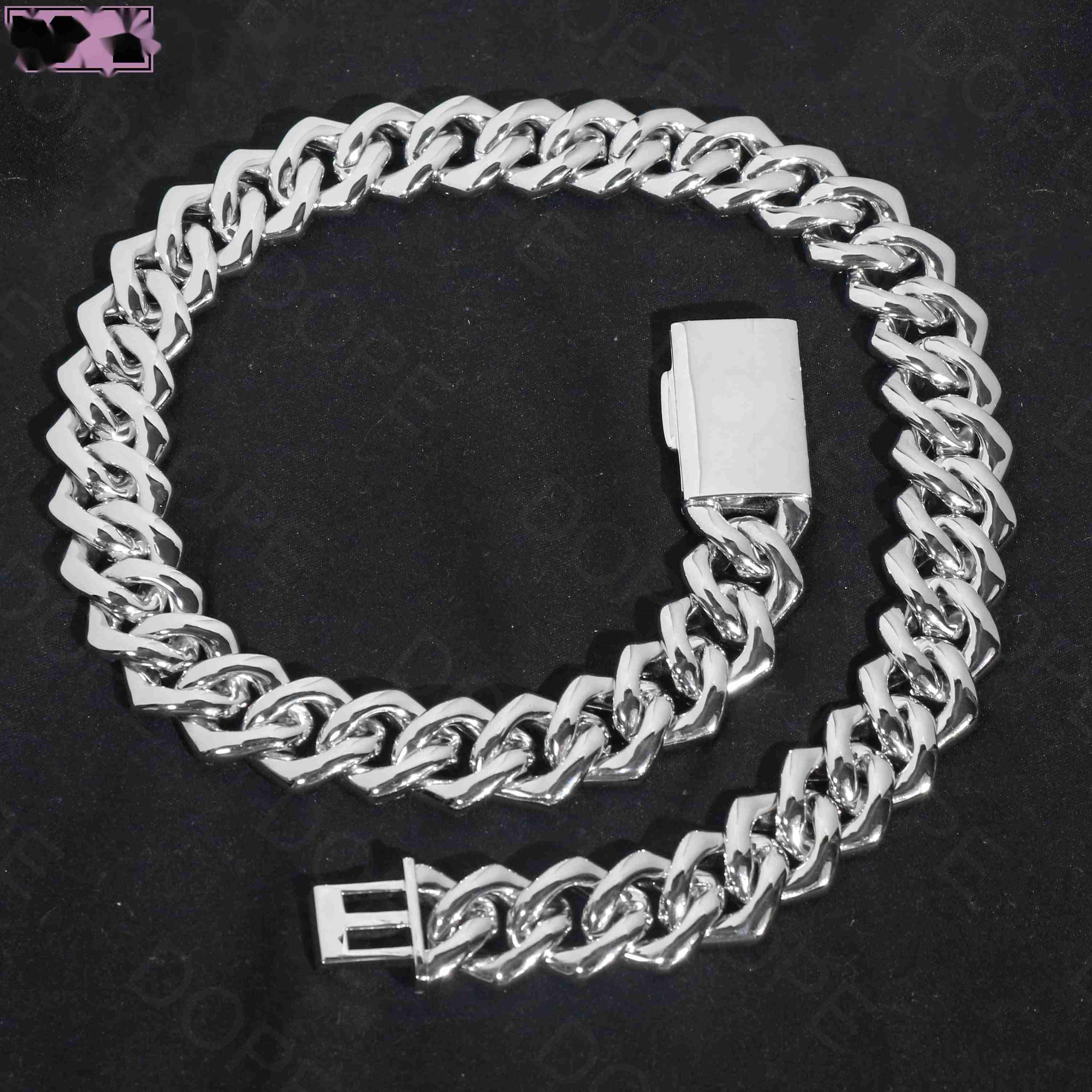 OACOCA Hip Hop 18mm Moissanite Cuban Link Chain Men Iced Out Thick Cuban Necklace Moissanite Cuban Chain
