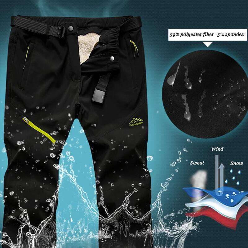 New Men And Women Outdoor Windproof Waterproof Warm 2 in 1 Snow Trousers Winter Ski Snowboard Pants Brand -40 Degrees