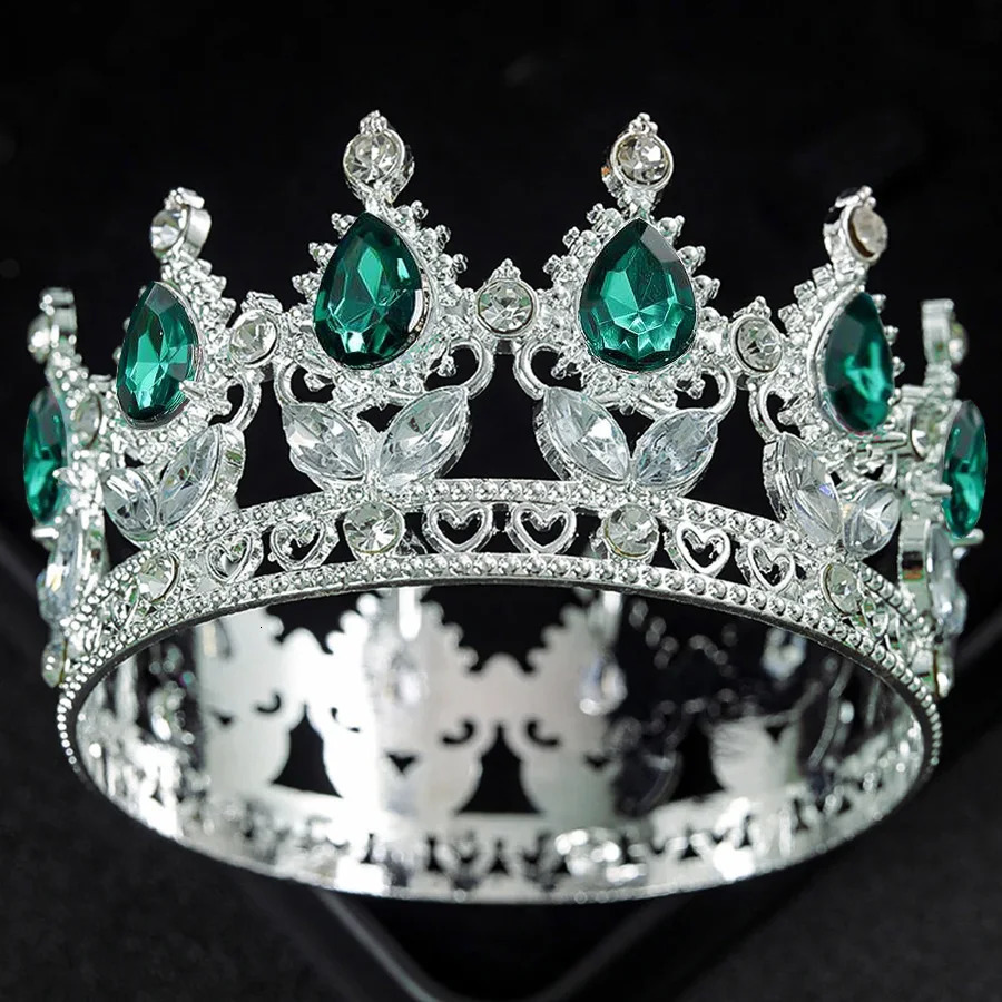 Baroque Crystal Tiaras And Crown Cake Topper Decorative Elegant Wedding Cake Princess Birthday Decoratio Party Supplies 250610
