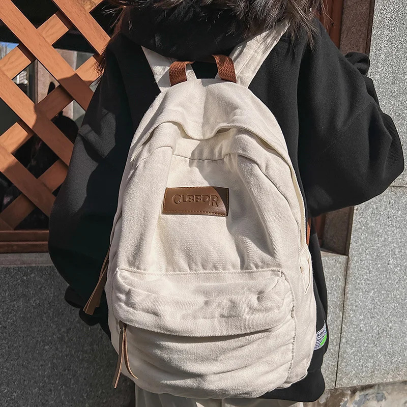 Cool Canvas Green Laptop Student Bag Trendy Women Men College Bag Female Backpack Male Lady Travel Backpack Fashion 250606