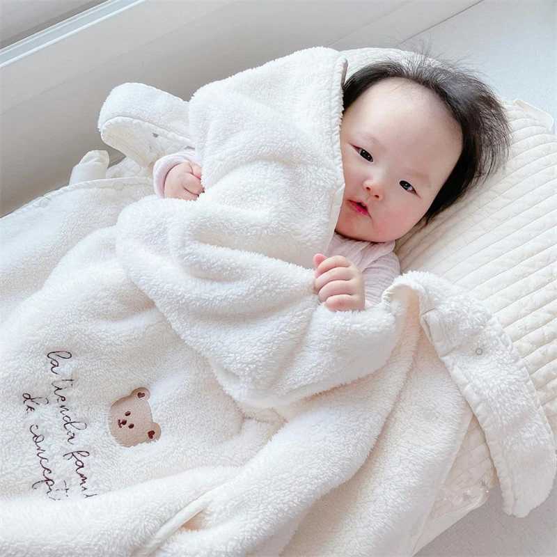 ins cartoon bear plush baby blanket baby stroller windproof blanket travel out portable warm baby swaddle blanket y2506100H5O
