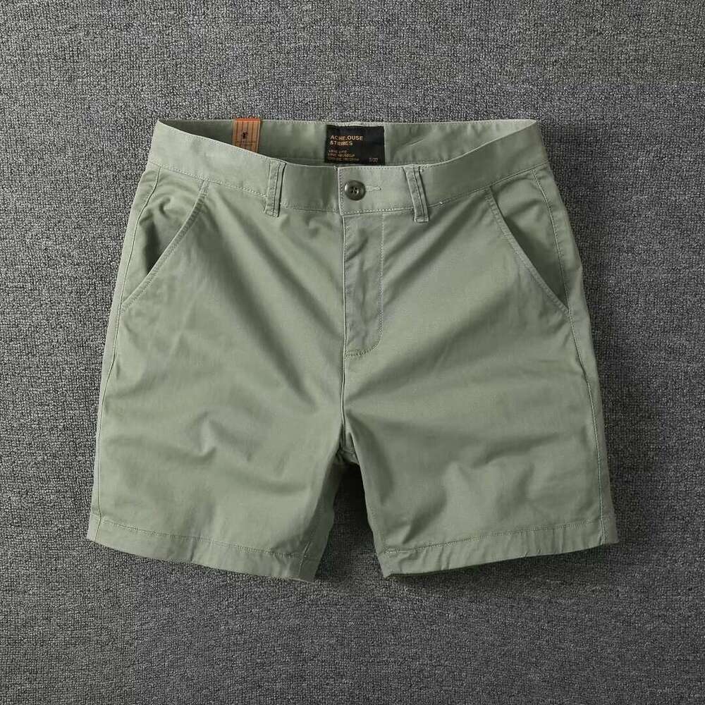 Summer New Men's Casual Slim Fit Straight Cargo With Slight Stretch, Cotton Four-Quarter Pants, Beach Shorts B5