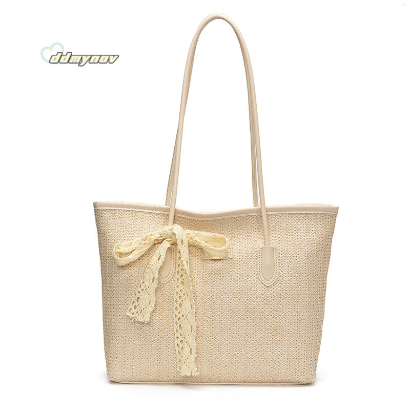 Trendy Fashion Large Capacity Straw Tote for Women 2025 New Casual Beach Vacation Shoulder Underarm Bag ddmynov